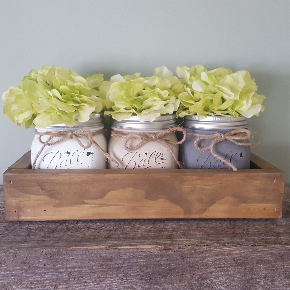 Mini mason jar centerpiece